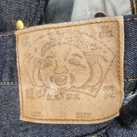 EVISU Jeans Men 38 Blue Paris Denim Vintage Art To Wear Baggy Hip Hop Y2K artsy - Picture 8 of 11